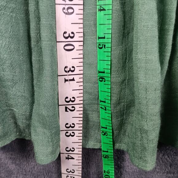 Umgee Mini Dress Women Small Sage Green Embroidered Bell Sleeve Boho Peasant - Picture 6 of 10